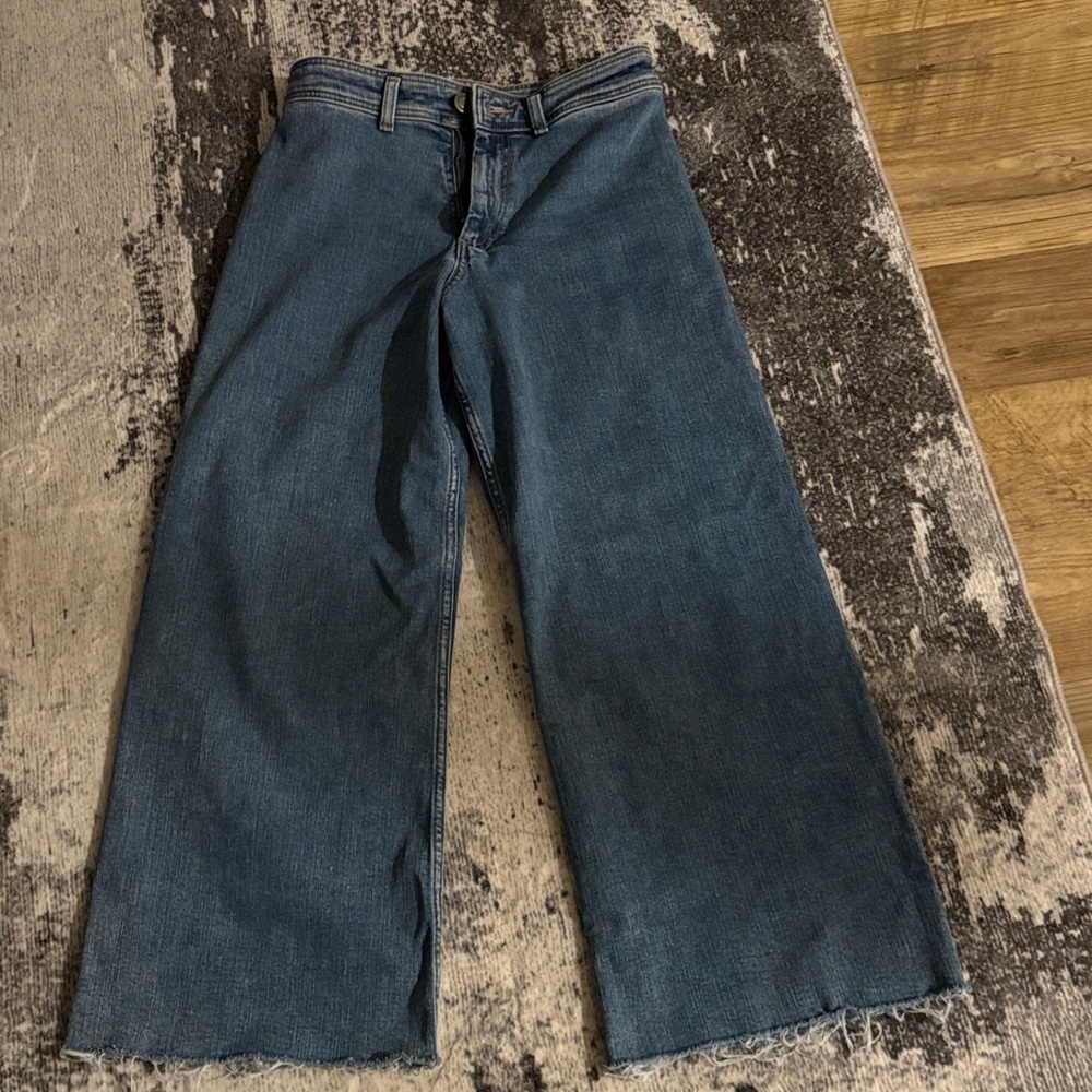 Zara Dark Blue Flare Jeans - Picture 1 of 4